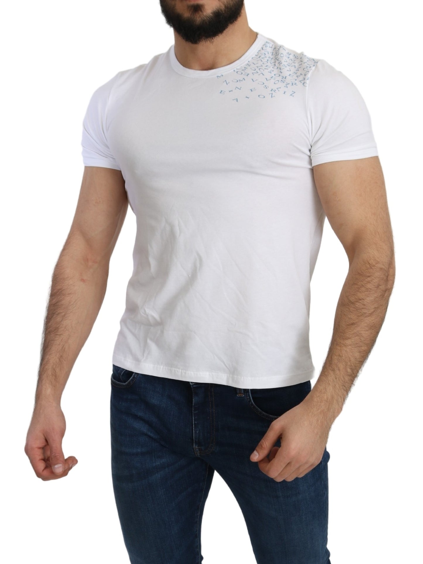 Weißes Baumwoll-Stretch-Top Strandmode-T-Shirt