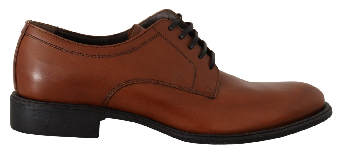 Braune Lederschnürschuhe für Herren Formaler Derby