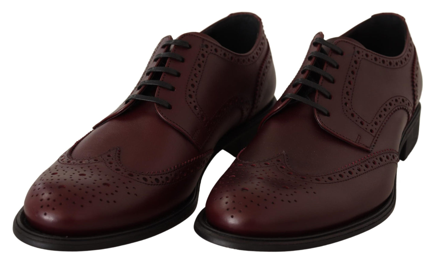Bordeaux Leder Oxford Wingtip Formelle Schuhe