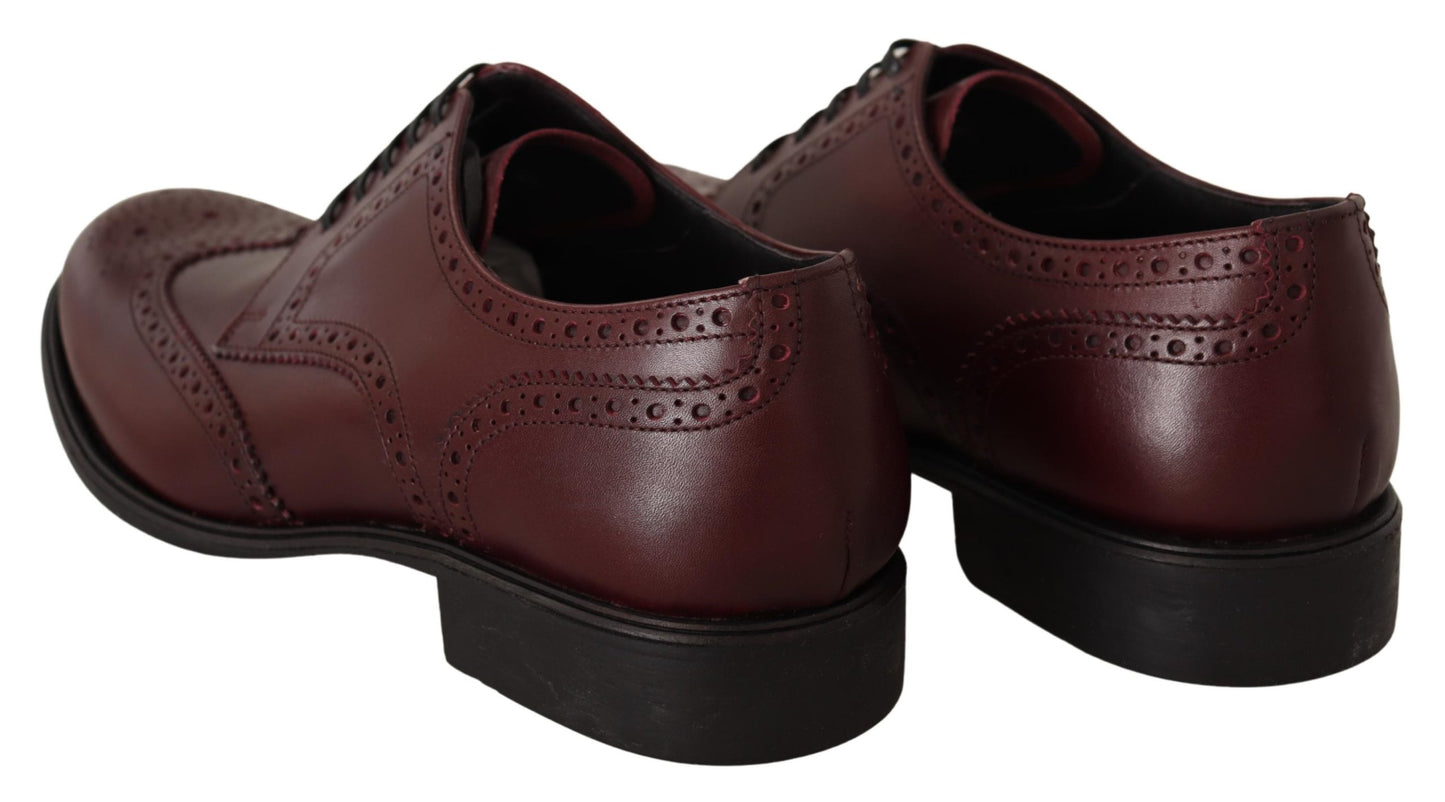 Bordeaux Leder Oxford Wingtip Formelle Schuhe