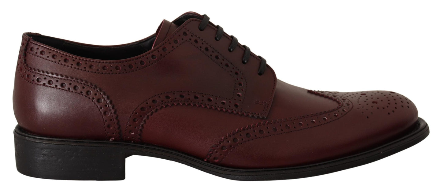Bordeaux Leder Oxford Wingtip Formelle Schuhe