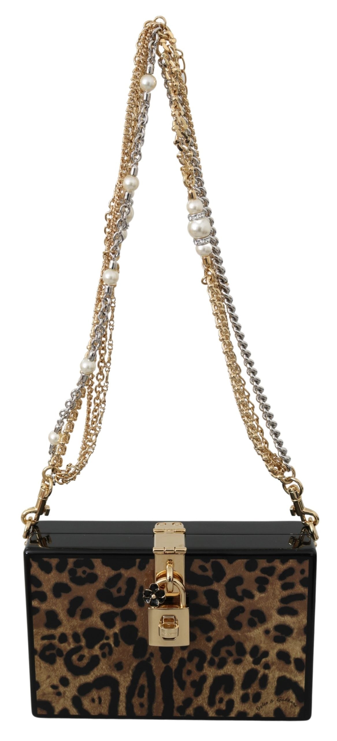 Brauner Leopard Frauen Schulter BOX Holz Tasche