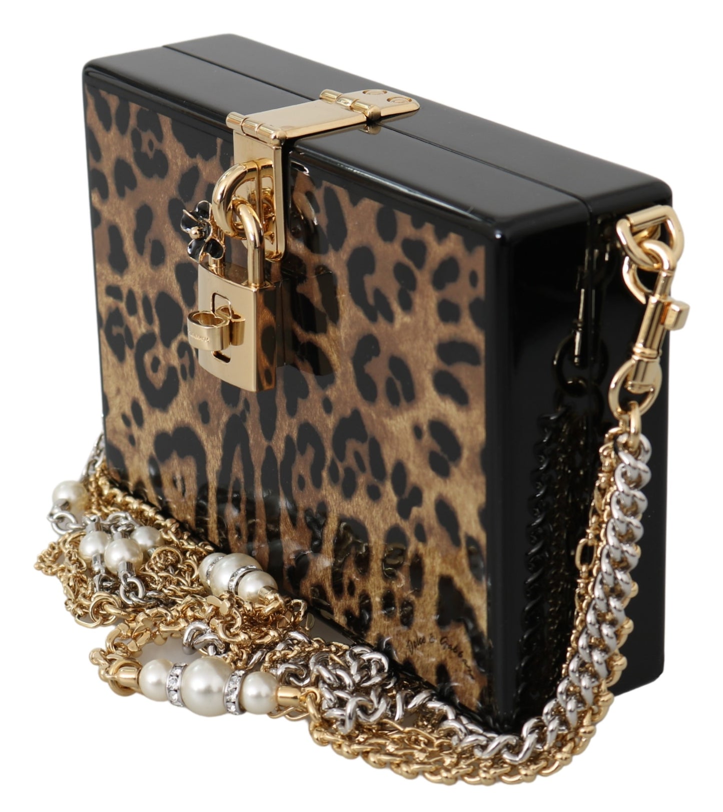 Brauner Leopard Frauen Schulter BOX Holz Tasche
