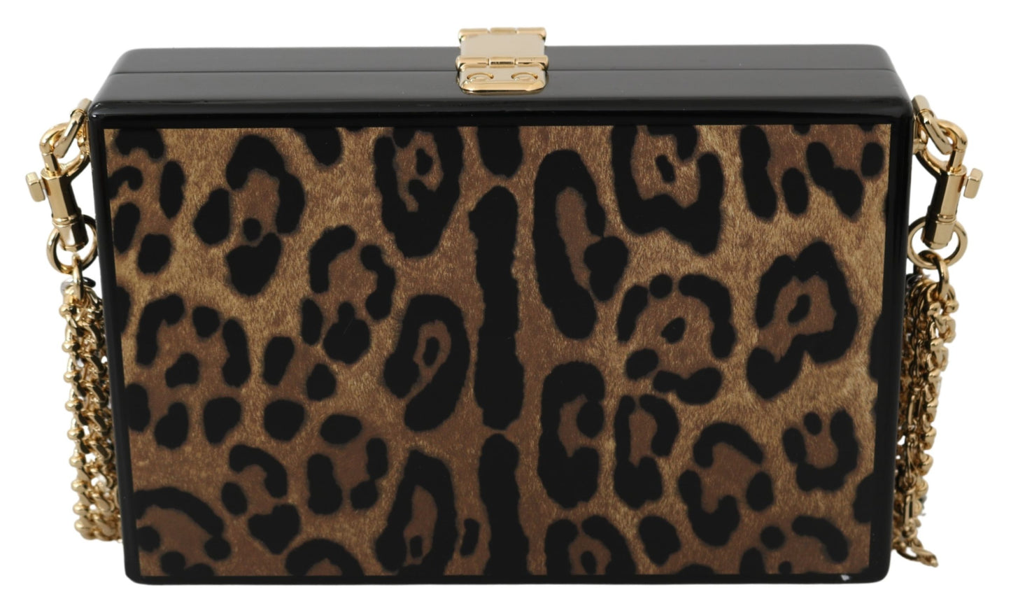Brauner Leopard Frauen Schulter BOX Holz Tasche