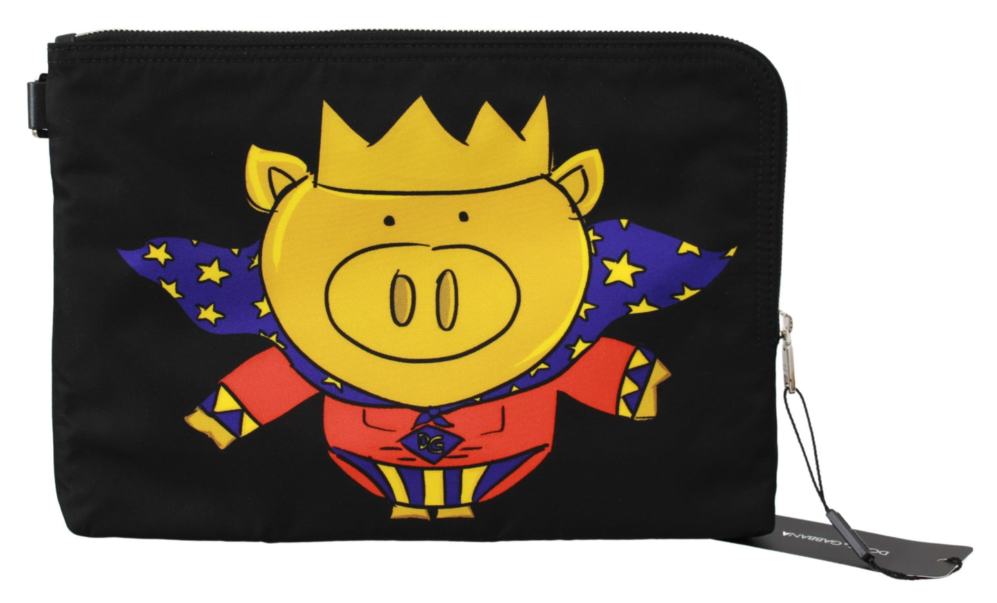 Schwarzer Super Pig Print Handkosmetiktasche