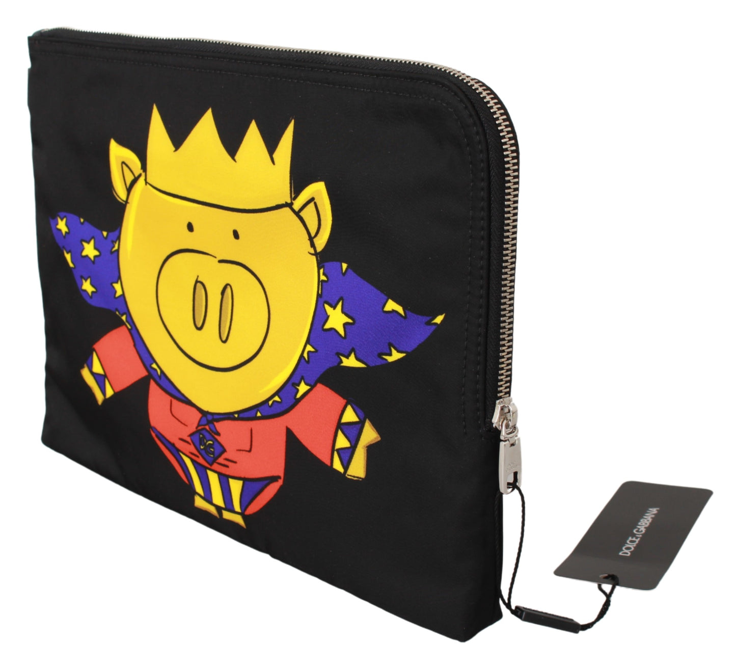 Schwarzer Super Pig Print Handkosmetiktasche