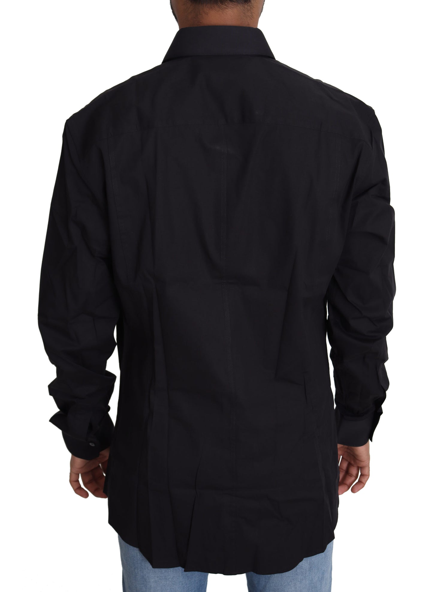 Schwarzes Baumwoll-Stretch-Top SICILIA Hemd