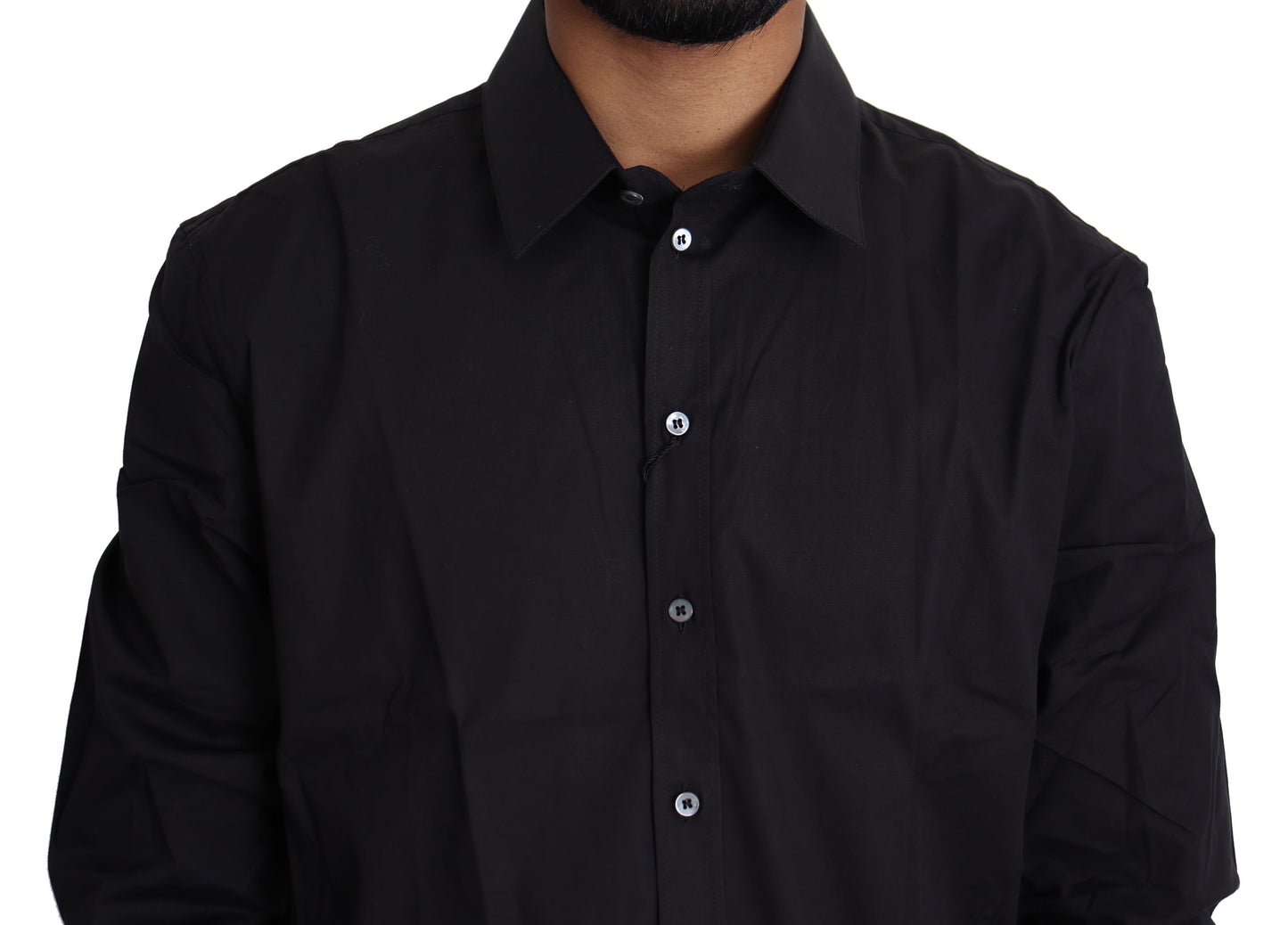 Schwarzes Baumwoll-Stretch-Top SICILIA Hemd