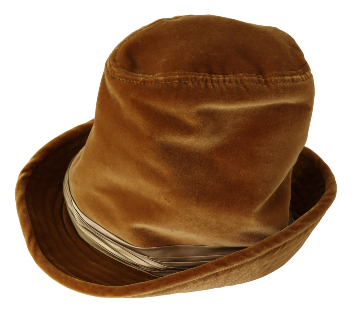 Senffarbener Hut mit breiter Krempe aus Samt von Capello