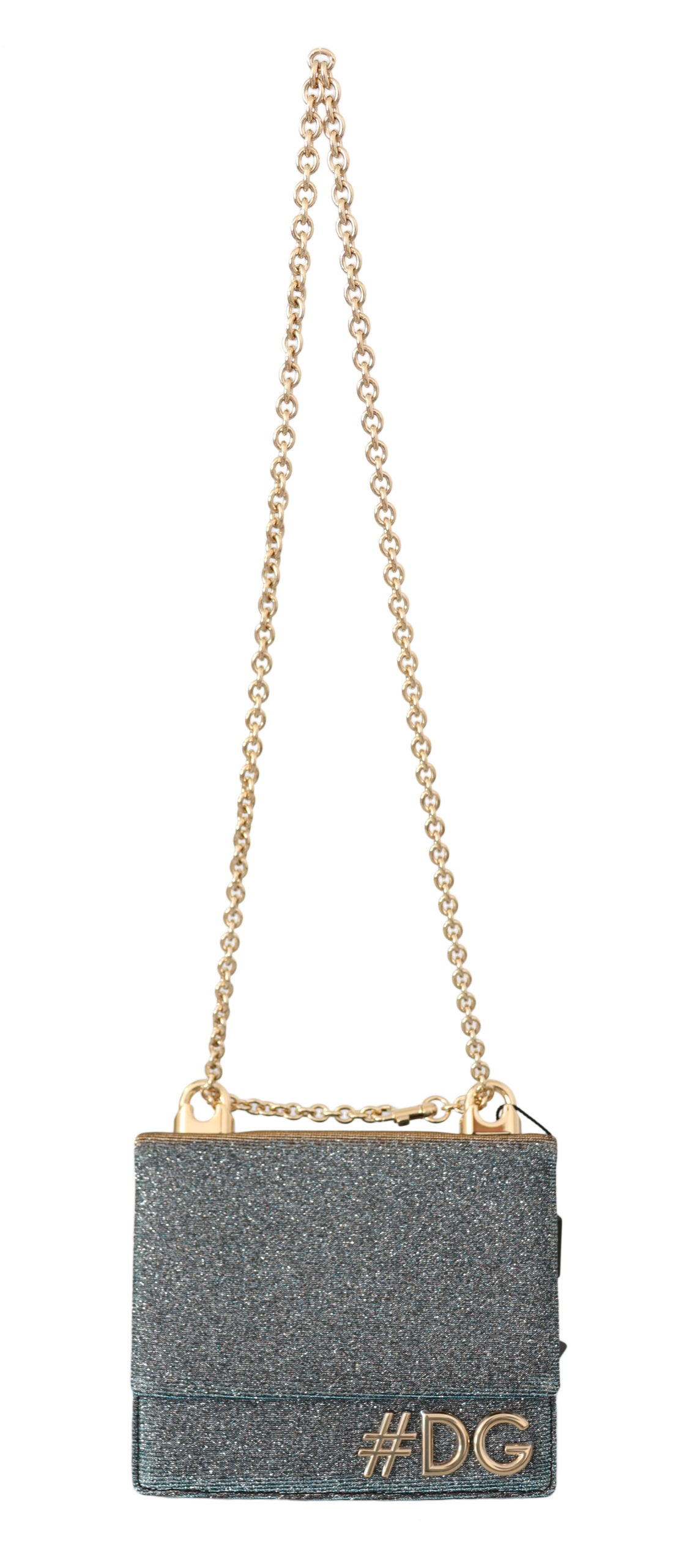 Blau Baumwolle #DG Gold Kette Mini Crossbody Borse Tasche