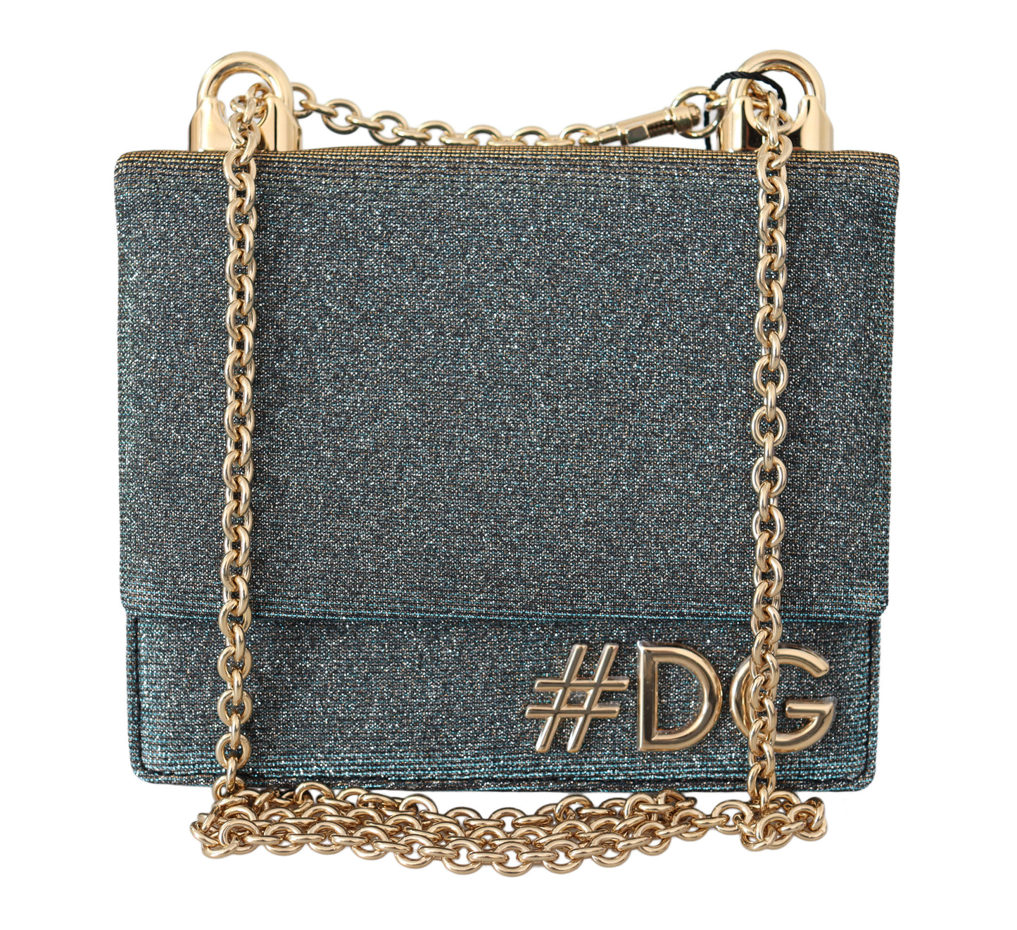 Blau Baumwolle #DG Gold Kette Mini Crossbody Borse Tasche
