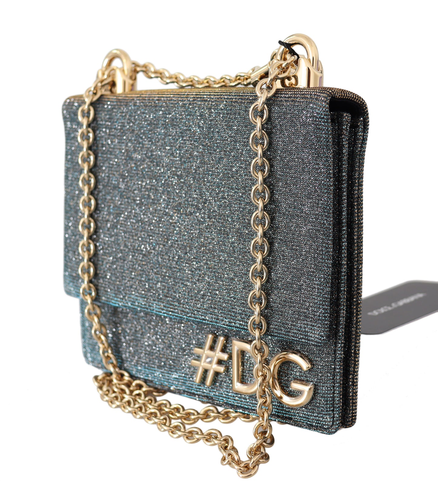 Blau Baumwolle #DG Gold Kette Mini Crossbody Borse Tasche