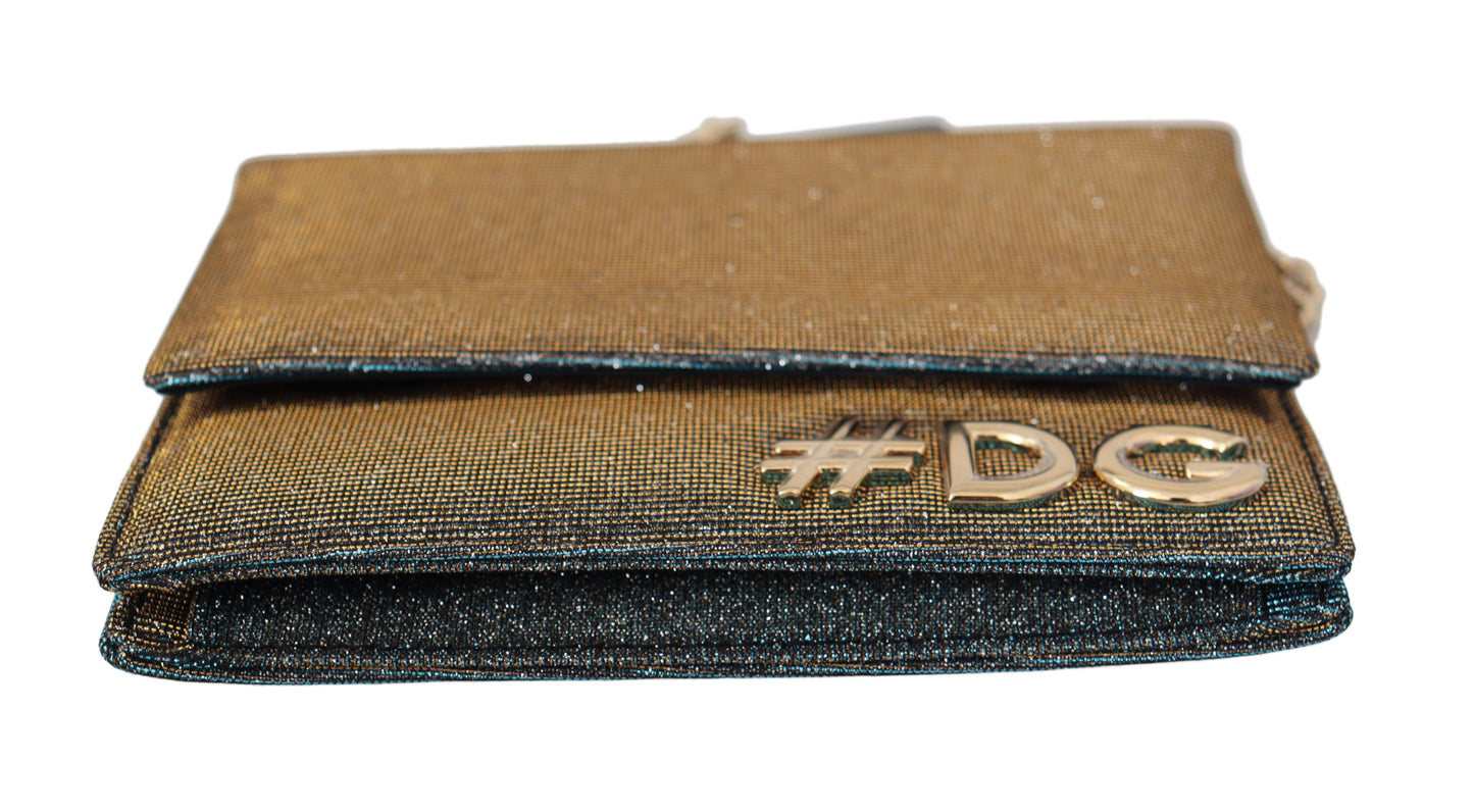 Blau Baumwolle #DG Gold Kette Mini Crossbody Borse Tasche