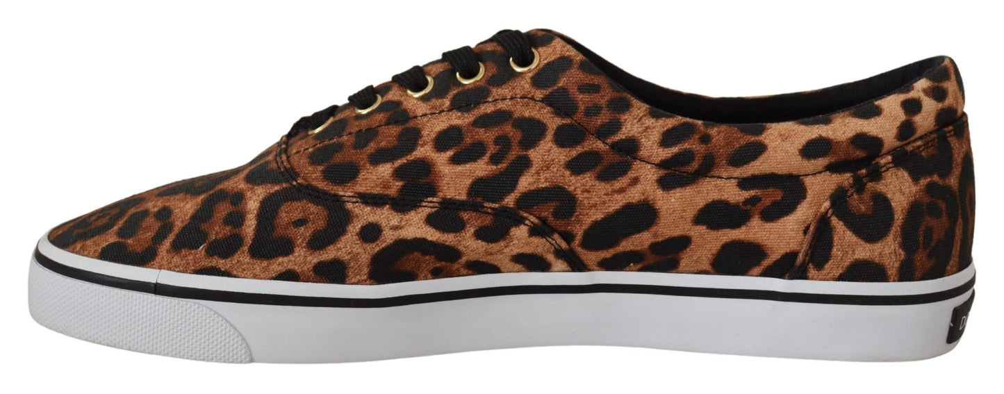 Braun Leopard Print Low Top Sneakers Schuhe