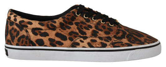 Braun Leopard Print Low Top Sneakers Schuhe
