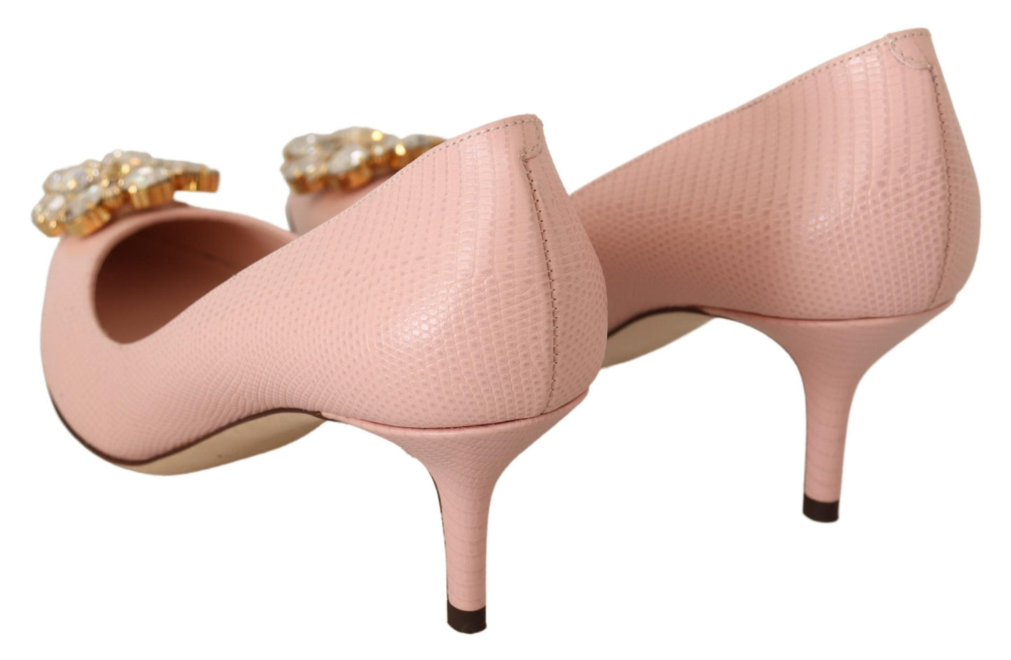 Beige Leder Crystal Heels Pumps Heels Schuhe