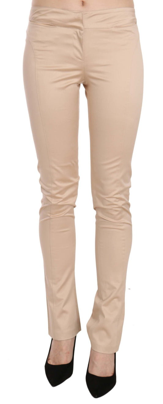Creme Niedrige Taille Skinny Formal Hose Hose