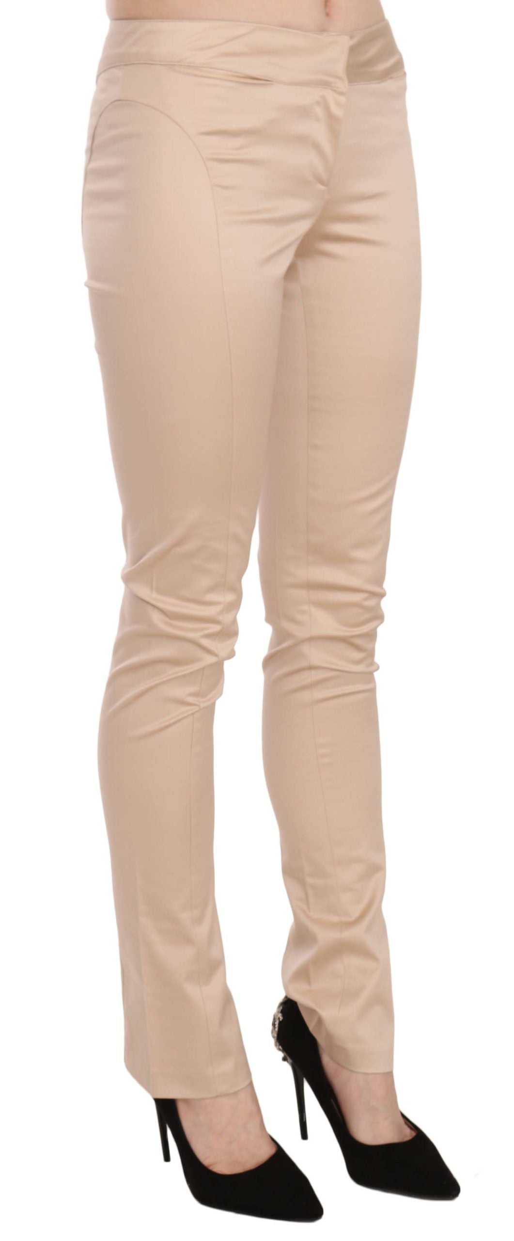 Creme Niedrige Taille Skinny Formal Hose Hose