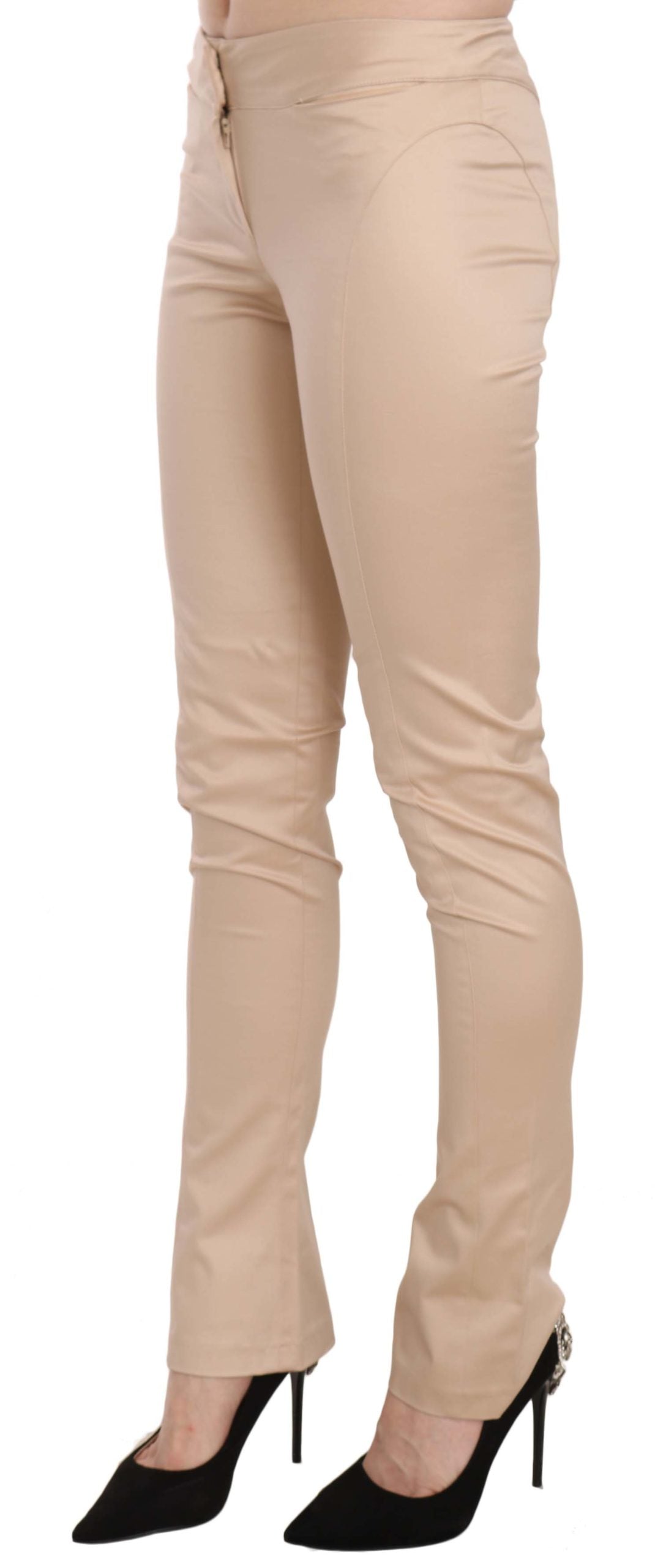 Creme Niedrige Taille Skinny Formal Hose Hose