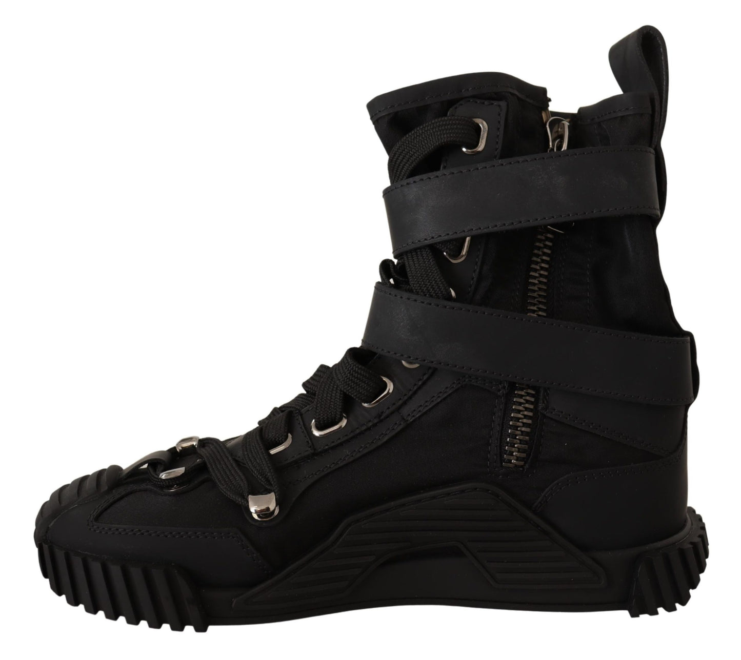 Schwarze Trekkingstiefel High Cut Sneakers Schuhe