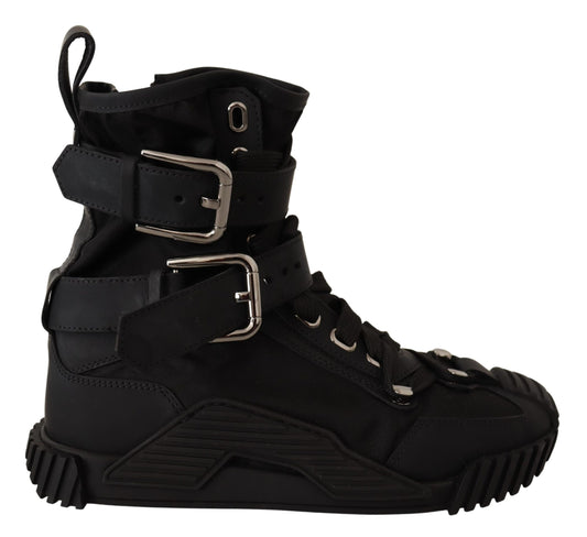 Schwarze Trekkingstiefel High Cut Sneakers Schuhe