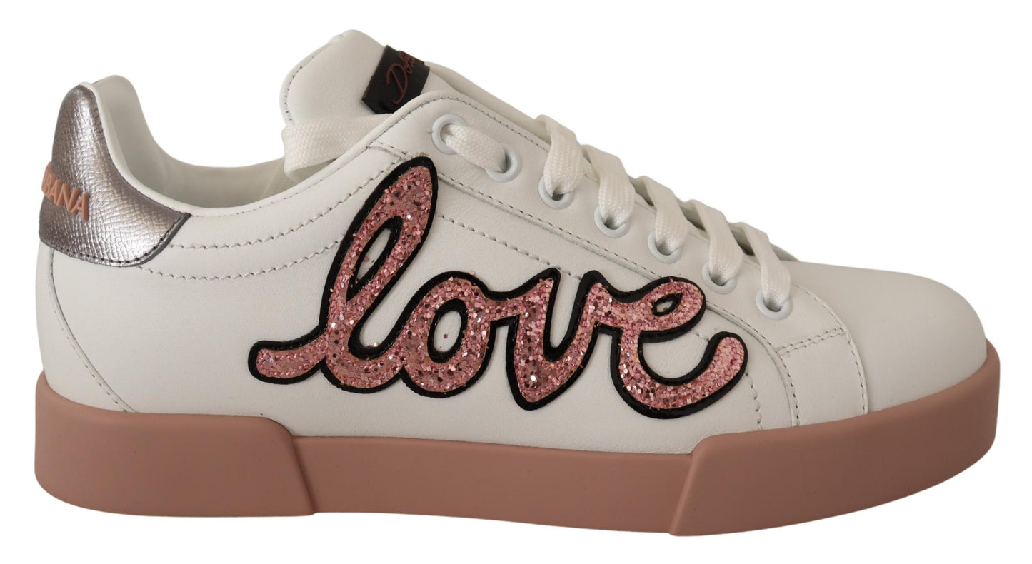 Weiß Love Patch Portofino Turnschuhe Schuhe