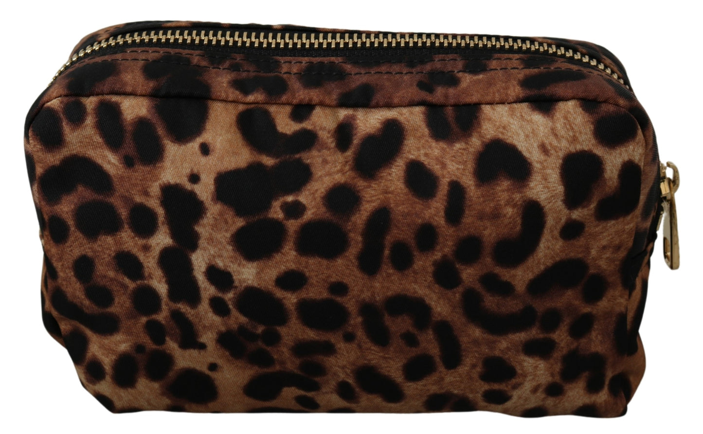 Braunes Leopardenleder Metall-Logo-Beutel Portemonnaie