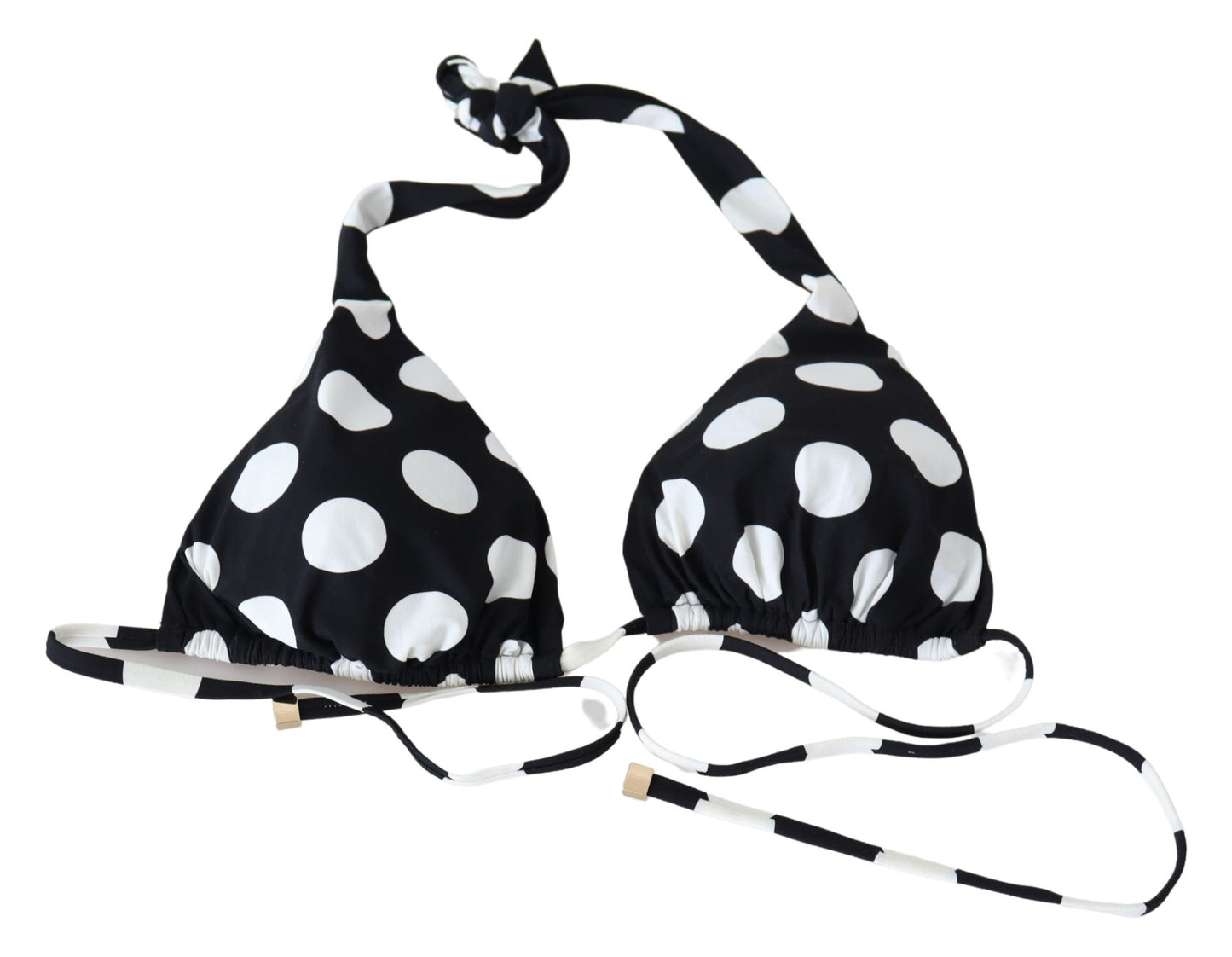 Schwarzer weißer Polka Print Zweiteiliger Badeanzug Bikini