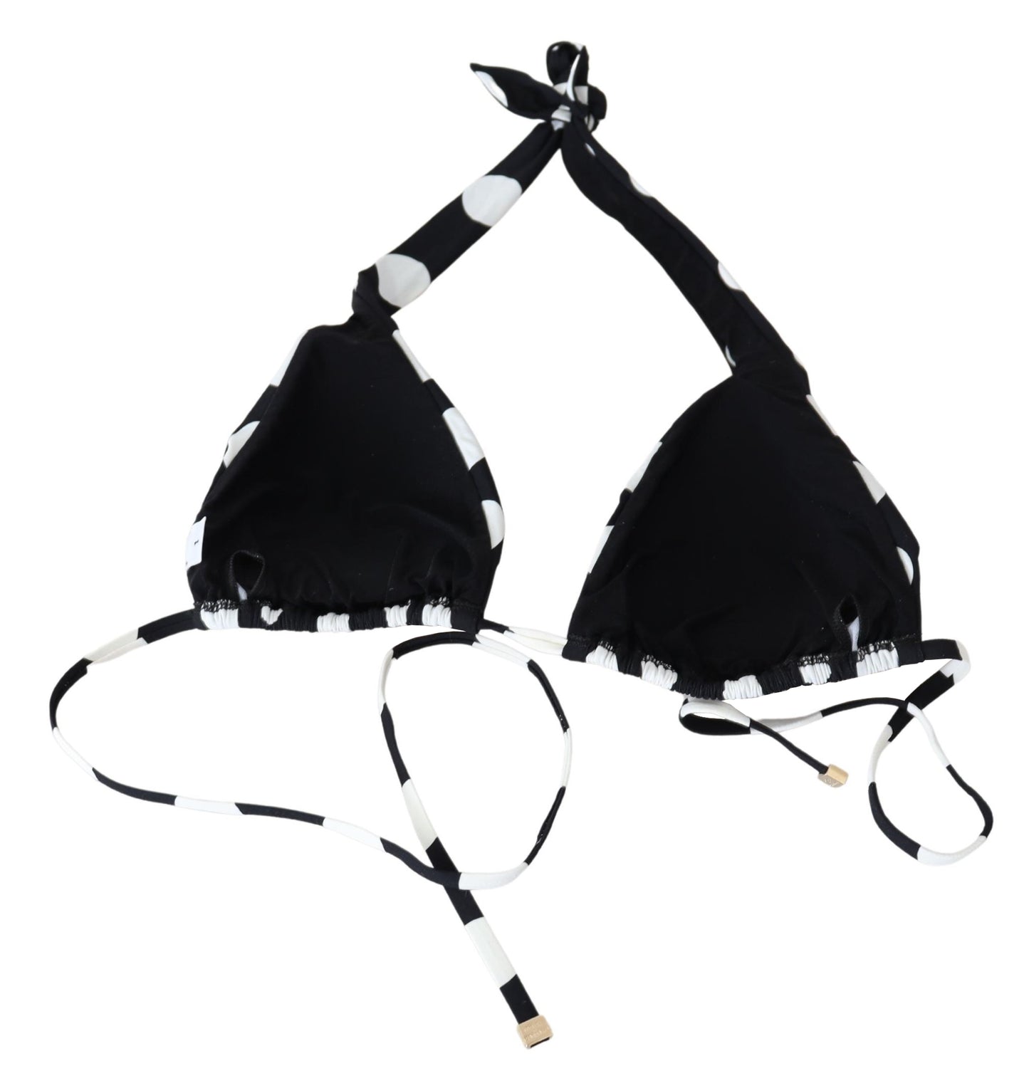 Schwarzer weißer Polka Print Zweiteiliger Badeanzug Bikini