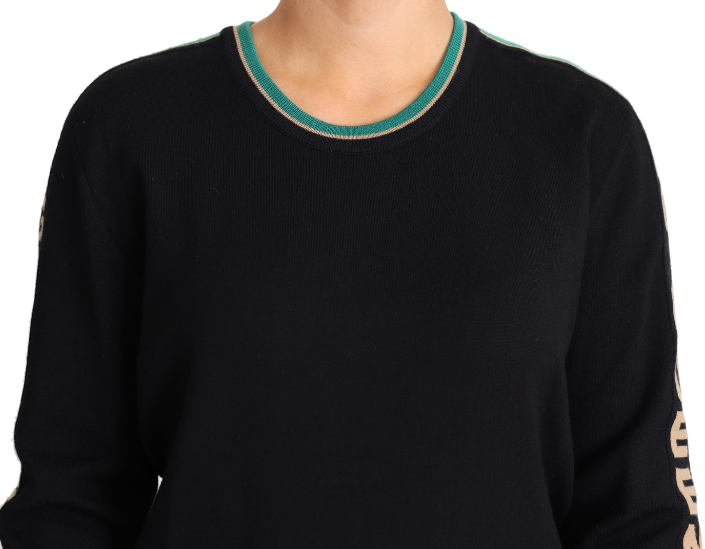 Schwarzer DG Queen Wollstrick Damen Pullover