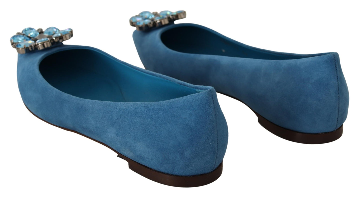 Blau Wildleder Kristalle Loafers Flats Schuhe