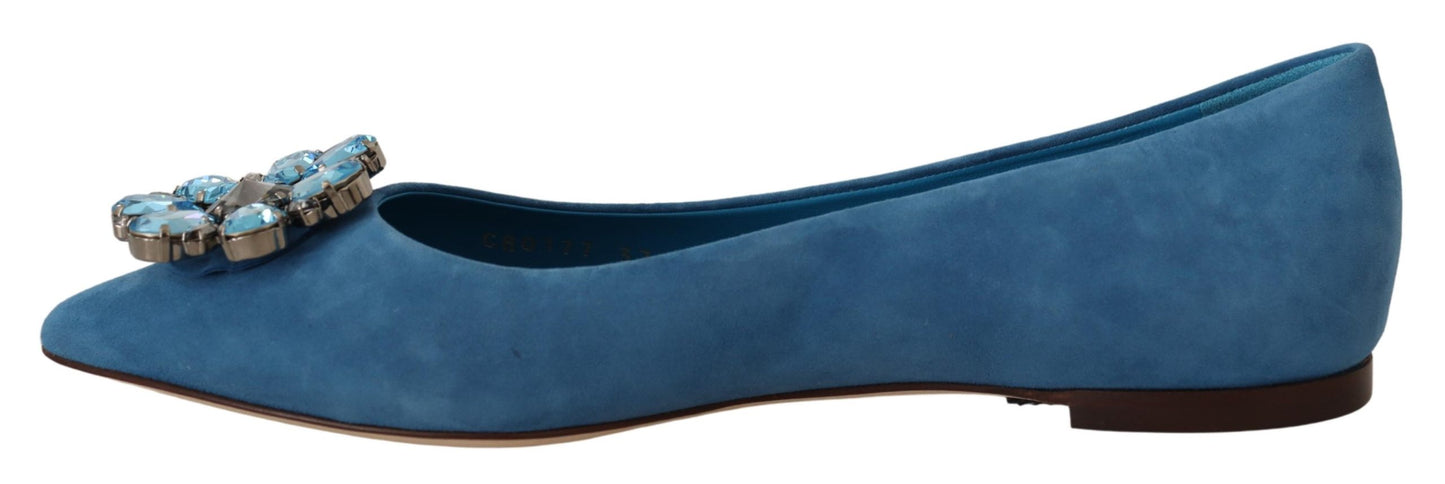 Blau Wildleder Kristalle Loafers Flats Schuhe