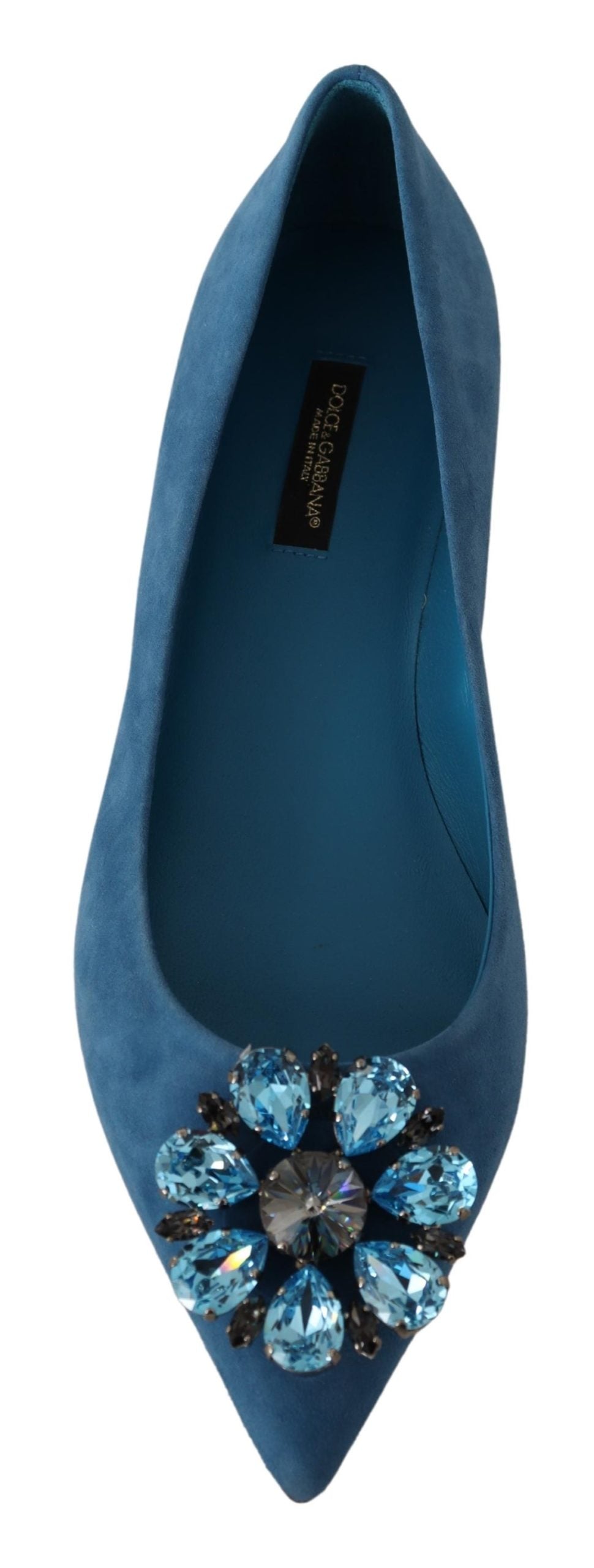 Blau Wildleder Kristalle Loafers Flats Schuhe