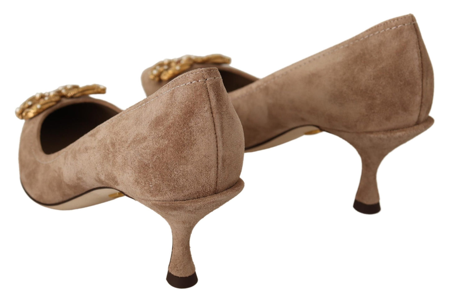 Beige Leder Silber AMORE DG Heels Pumps Schuhe