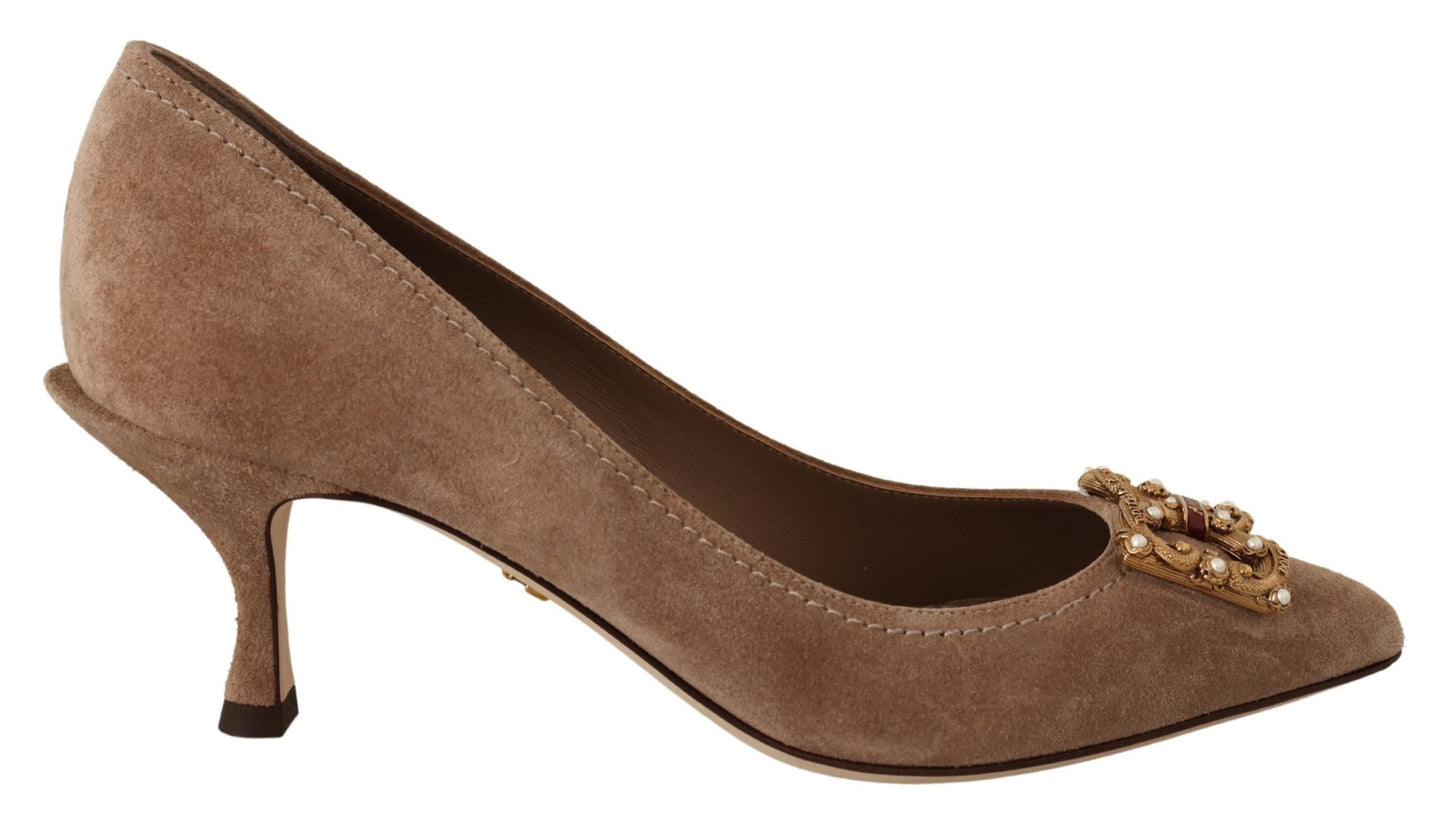 Beige Leder Silber AMORE DG Heels Pumps Schuhe