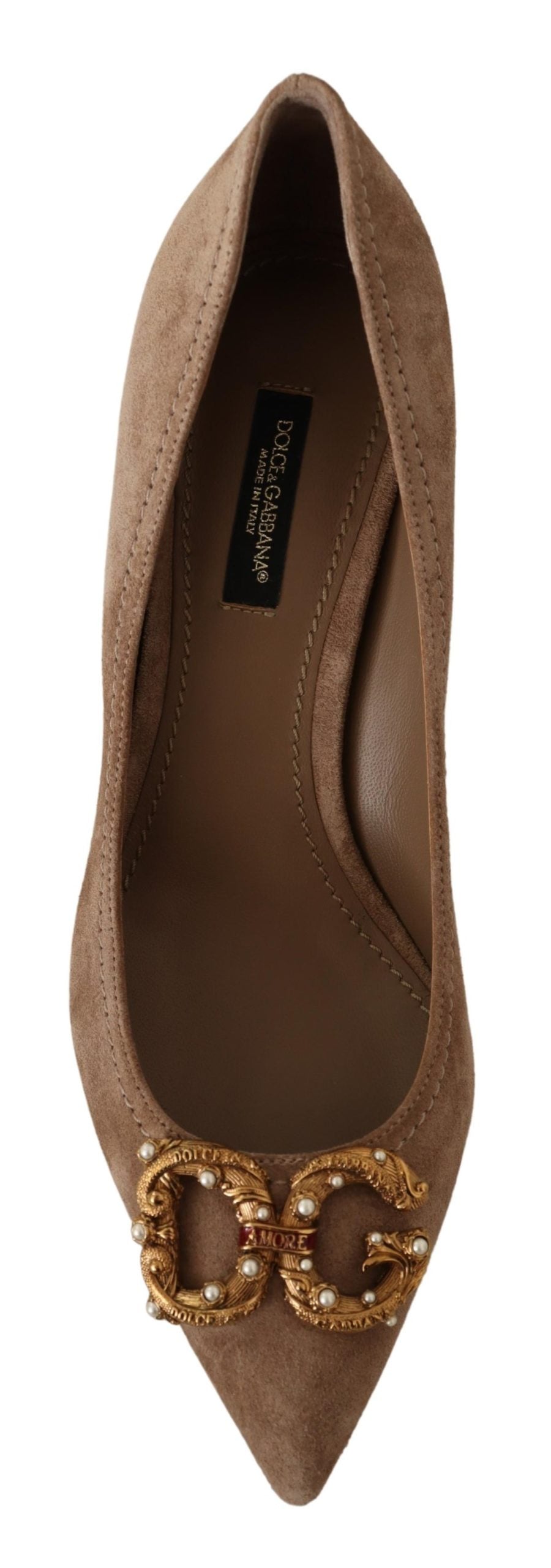 Beige Leder Silber AMORE DG Heels Pumps Schuhe