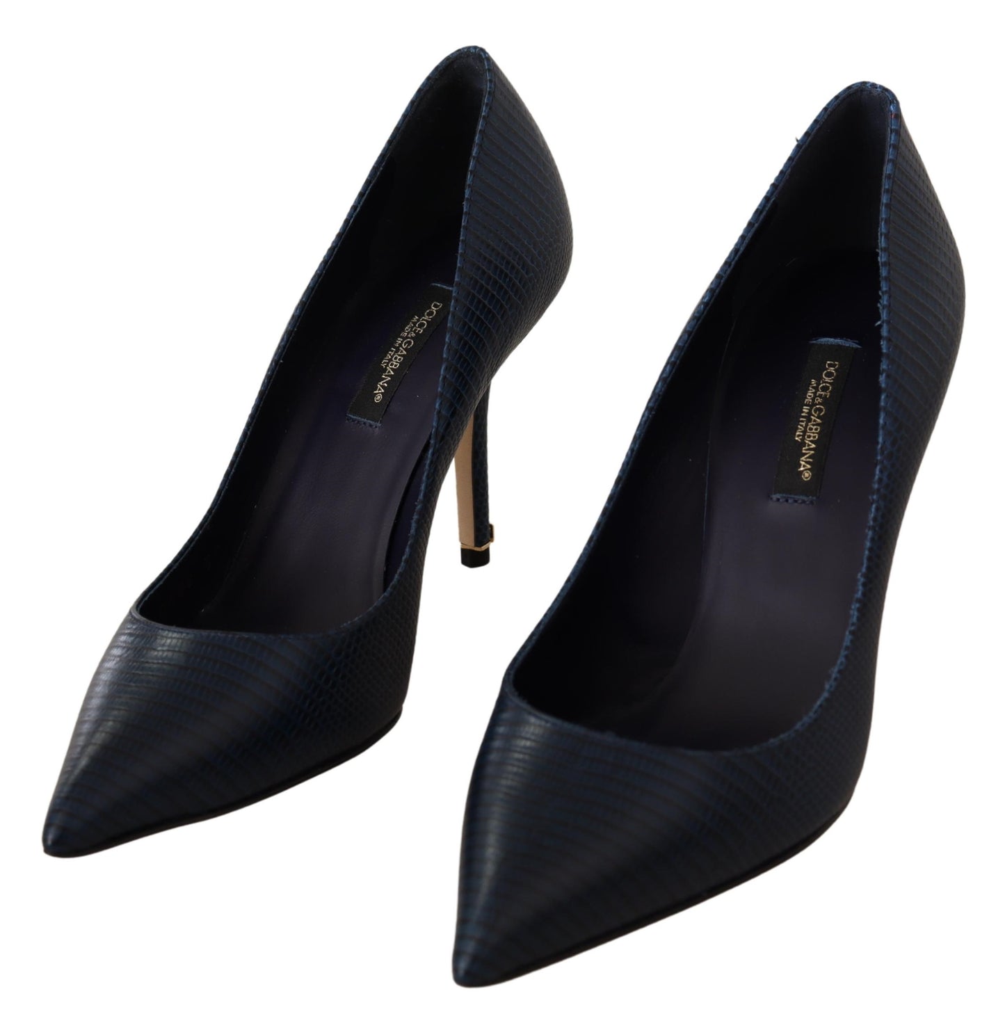 Blaue Leder Klassische Absätze Pumps Schuhe