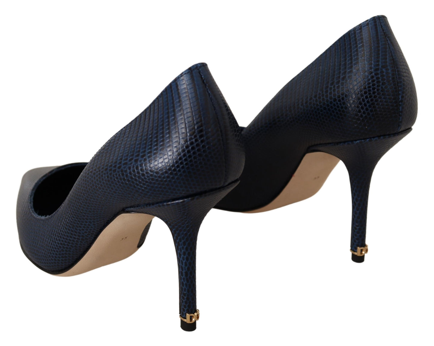 Blaue Leder Klassische Absätze Pumps Schuhe