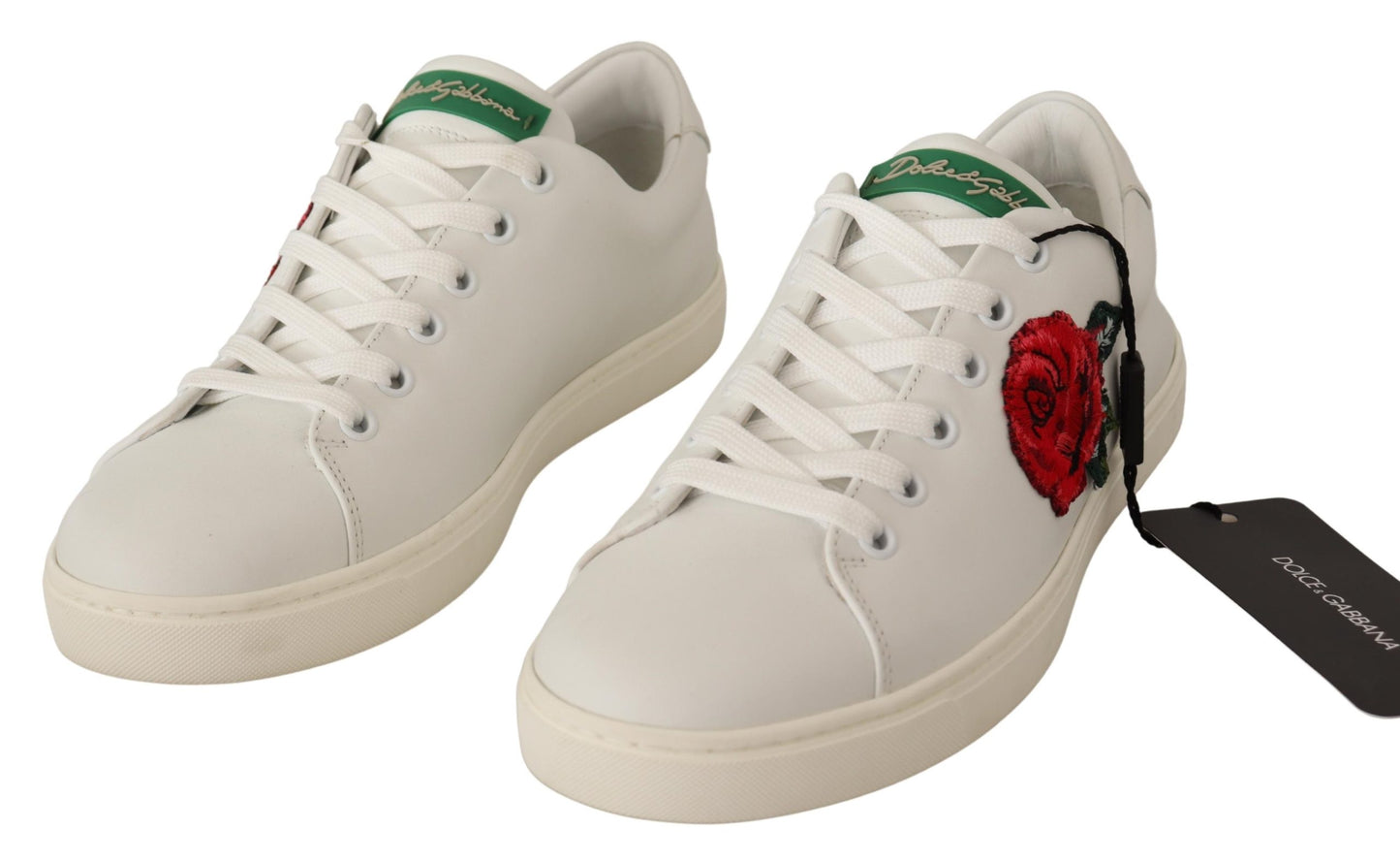 Weiß Leder Roses Portofino Damen Turnschuhe Schuhe