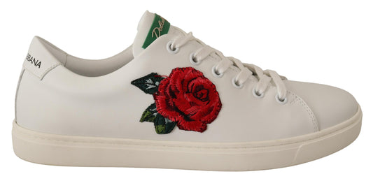 Weiß Leder Roses Portofino Damen Turnschuhe Schuhe