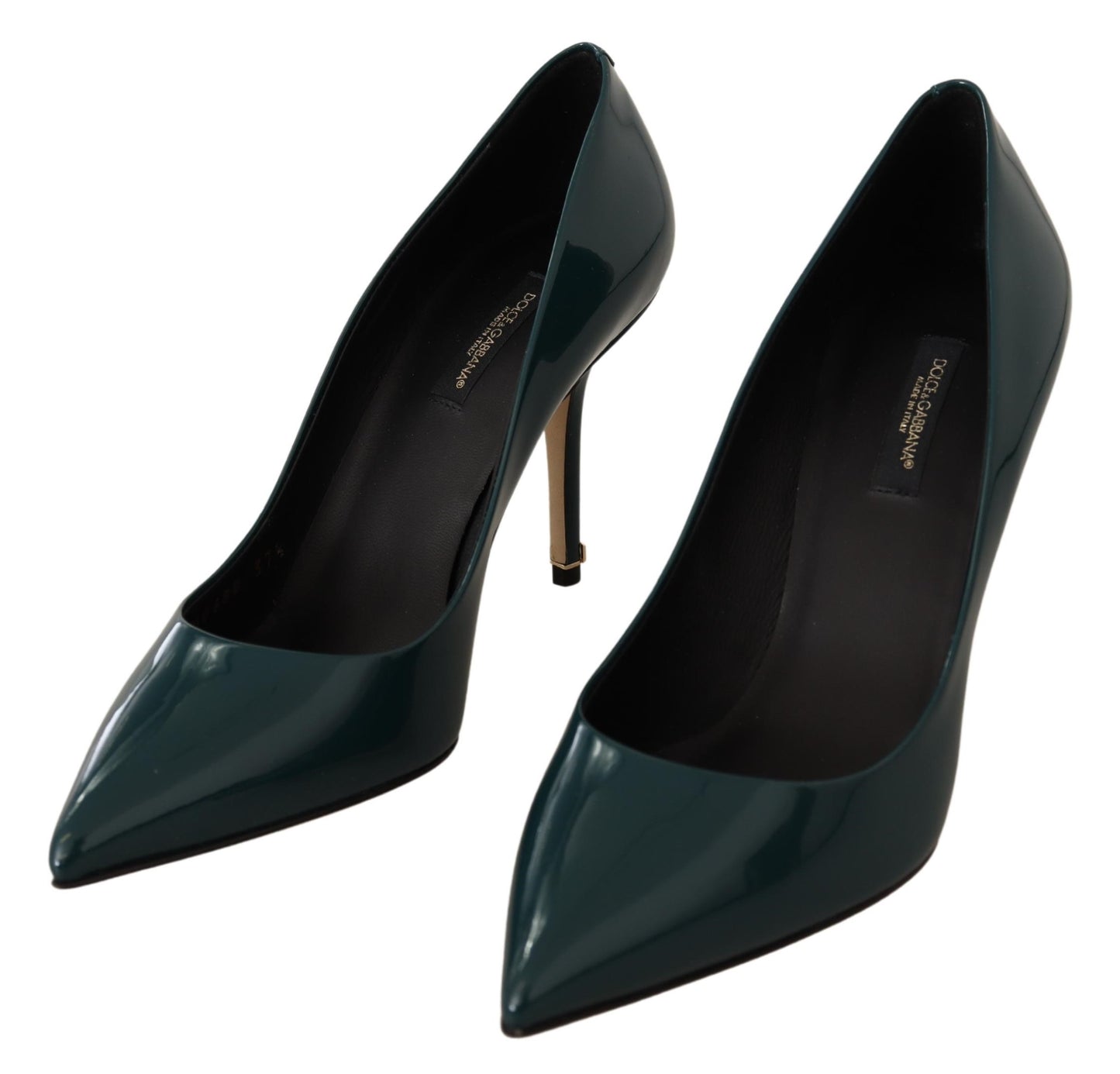 Blau Lackleder Heels Pumps Schuhe