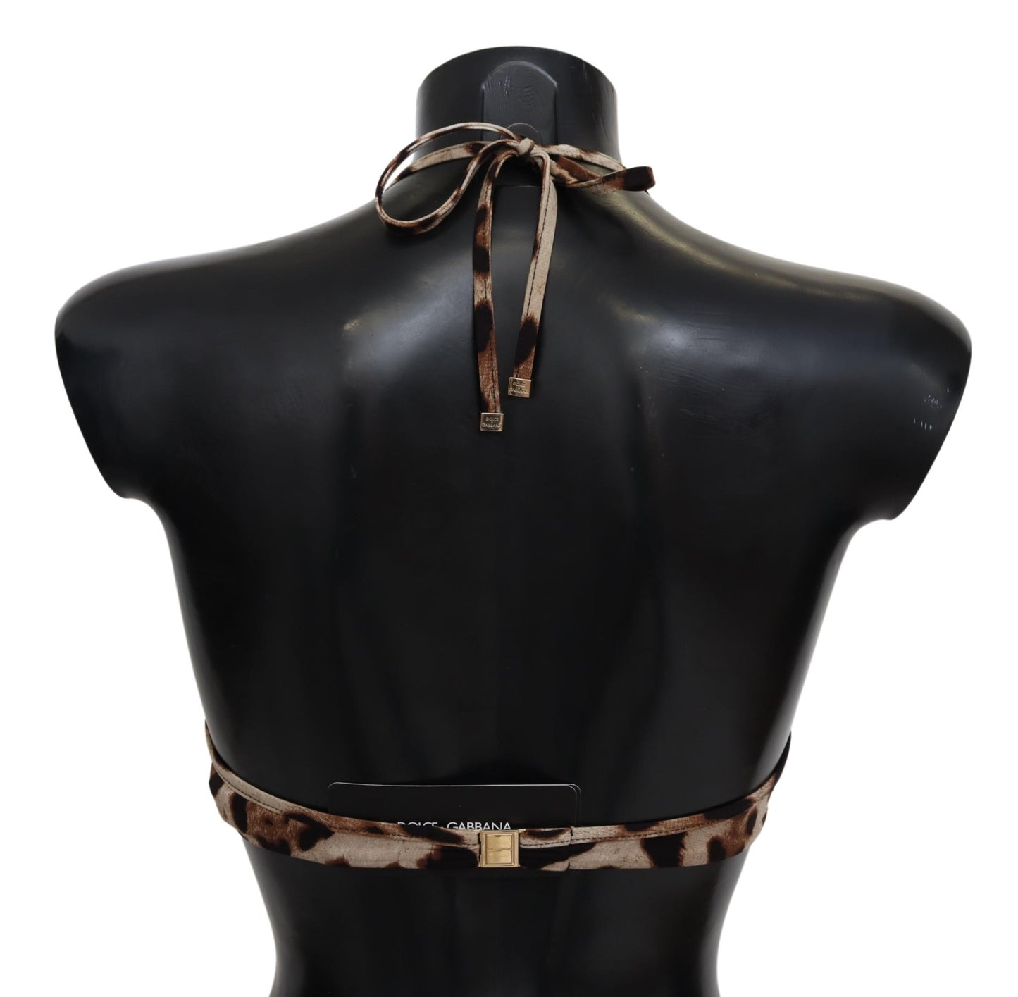 Brauner Leopardenprint Badeanzug Strandbekleidung Bikinioberteile