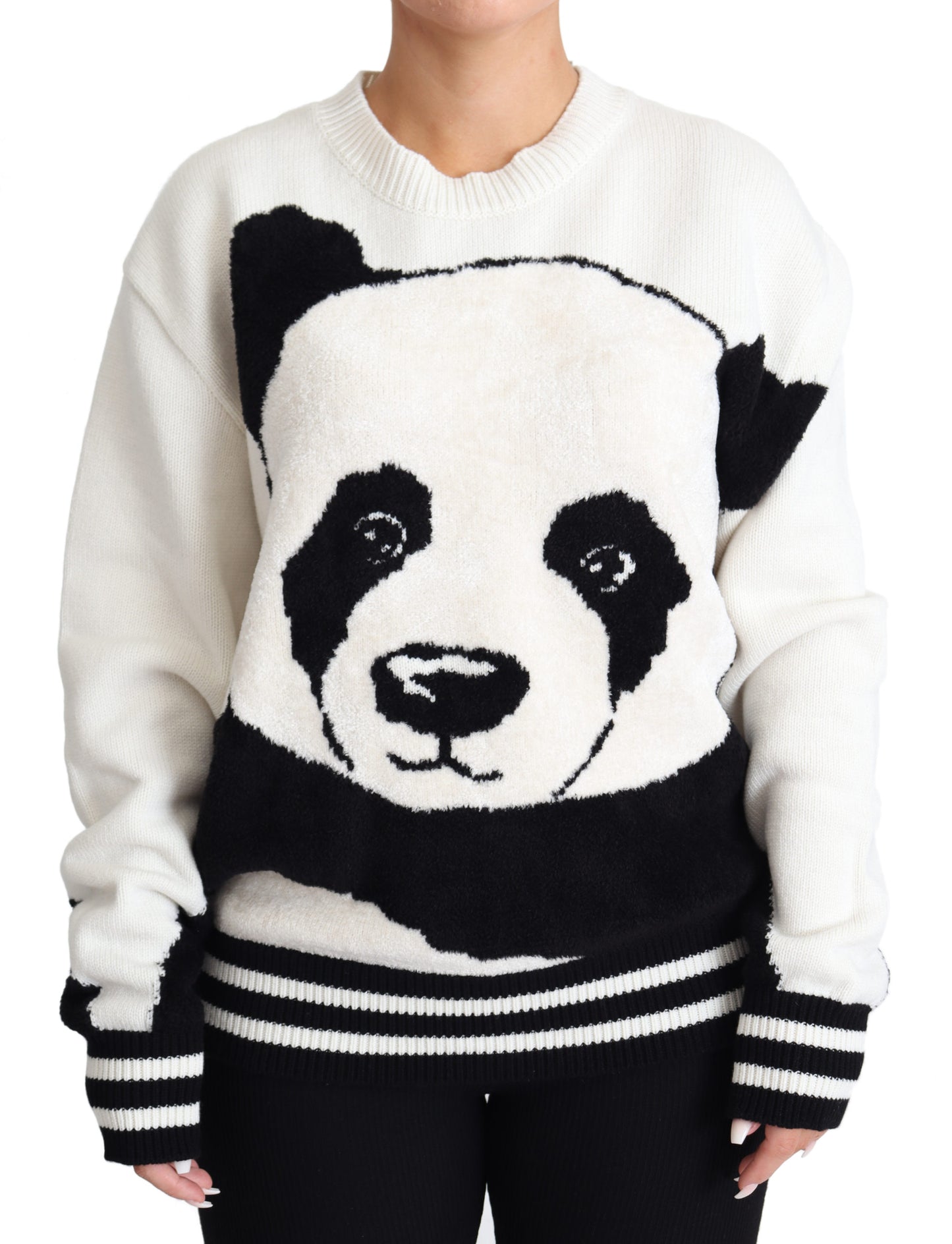 Schwarzer weißer Panda-Pullover