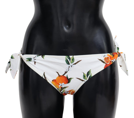 Bikini-Unterteil Weiß Orange Print Badeanzug Beachwear