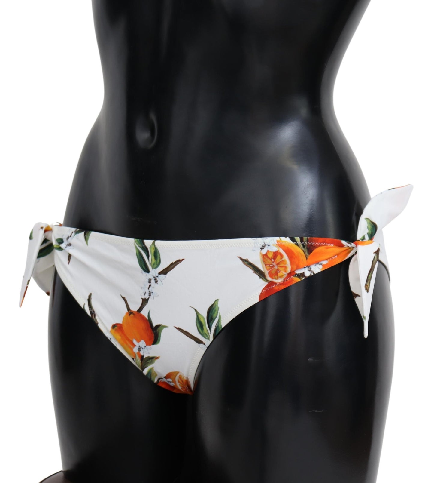 Bikini-Unterteil Weiß Orange Print Badeanzug Beachwear