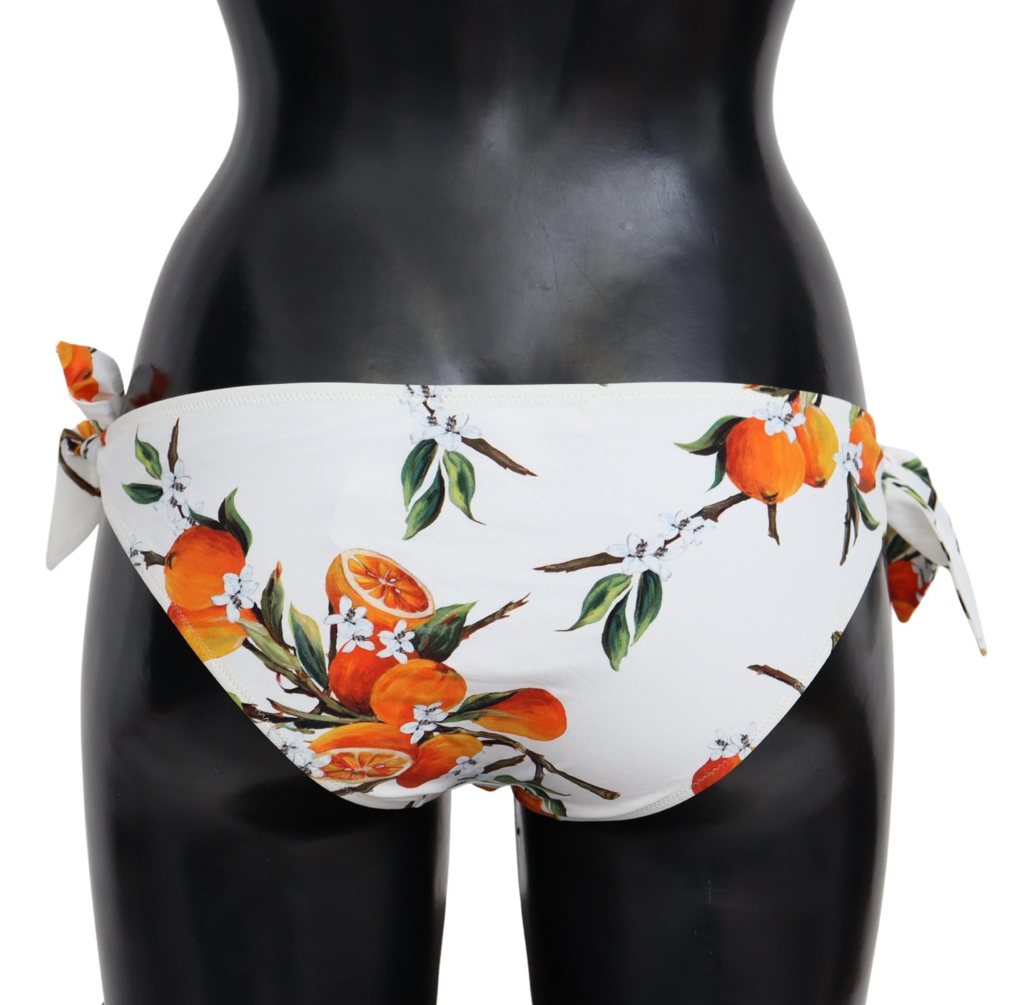 Bikini-Unterteil Weiß Orange Print Badeanzug Beachwear