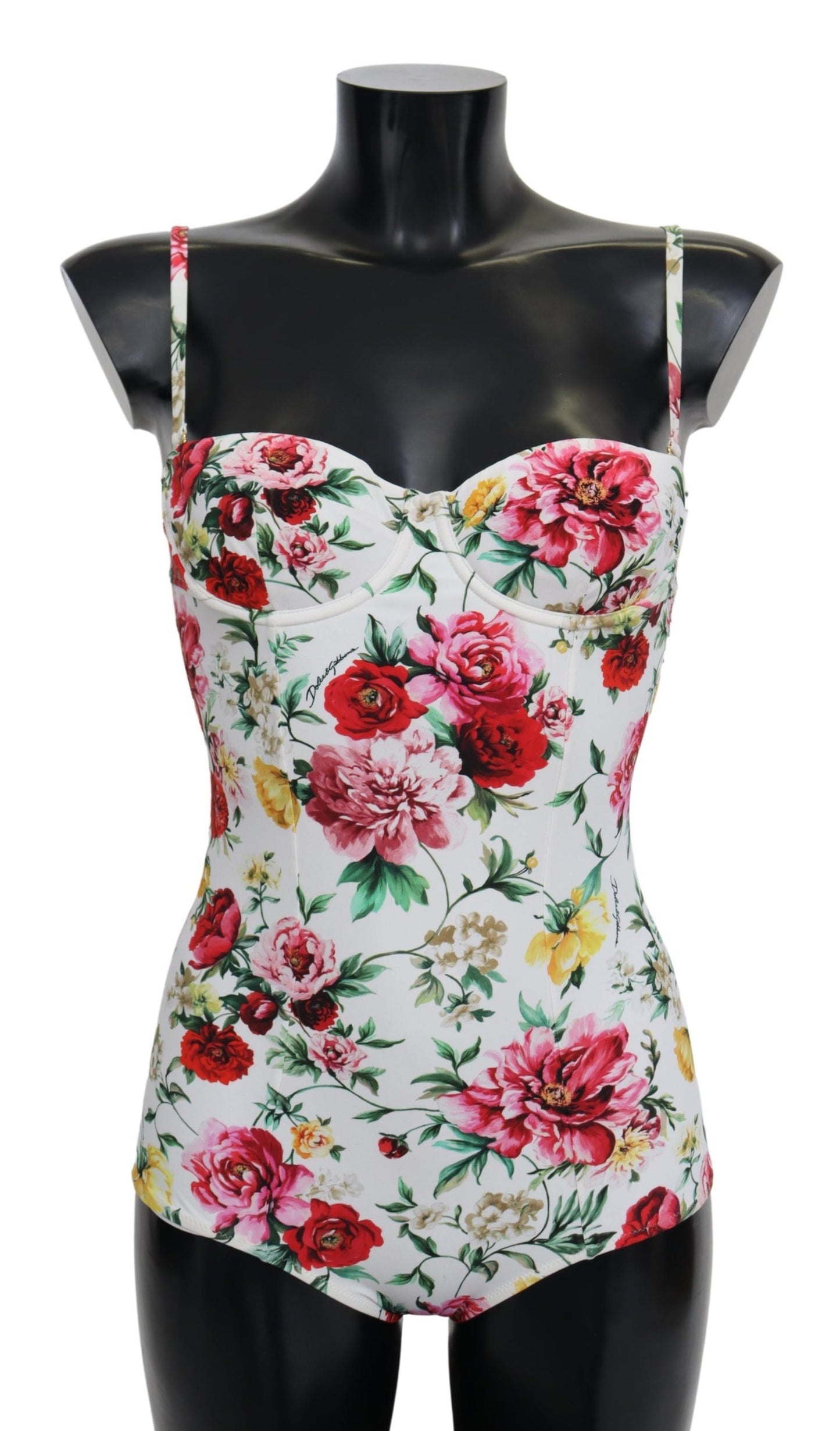 Weißer geblümter Einteiler Badebekleidung Badeanzug Bikini