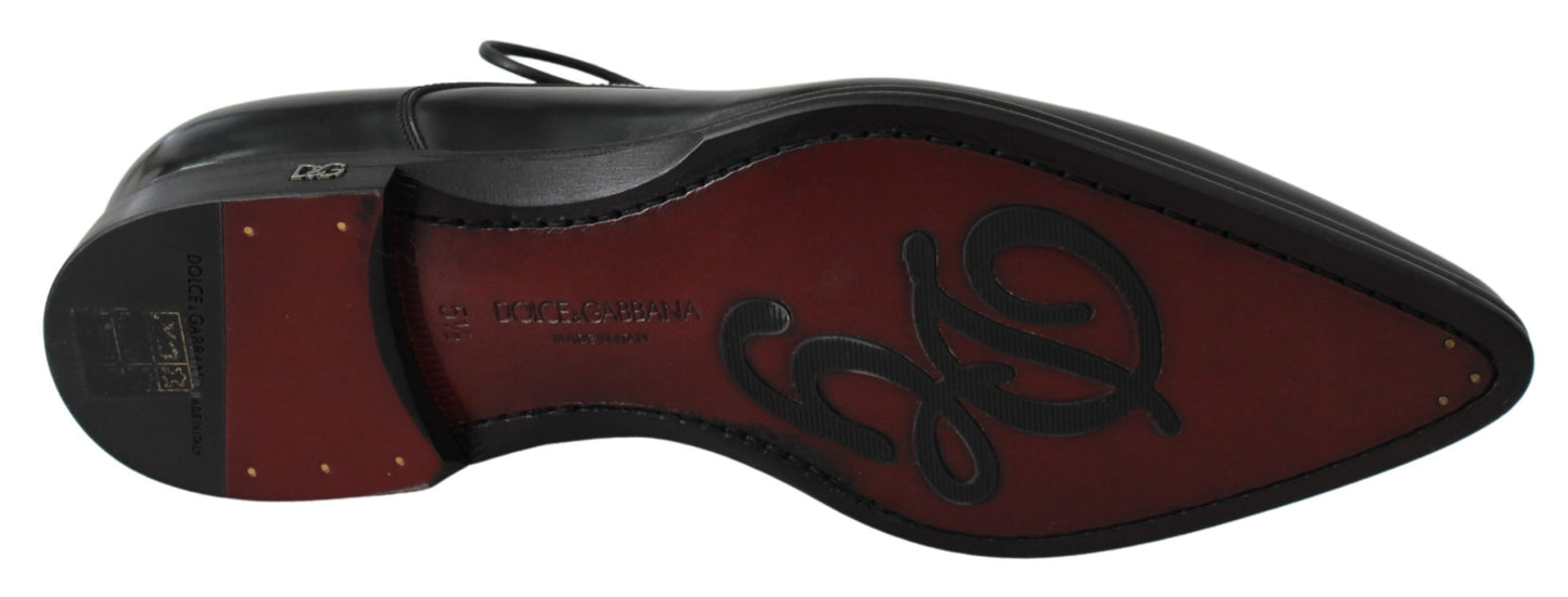 Schwarzes Leder Derby Kleid Herrenschuhe