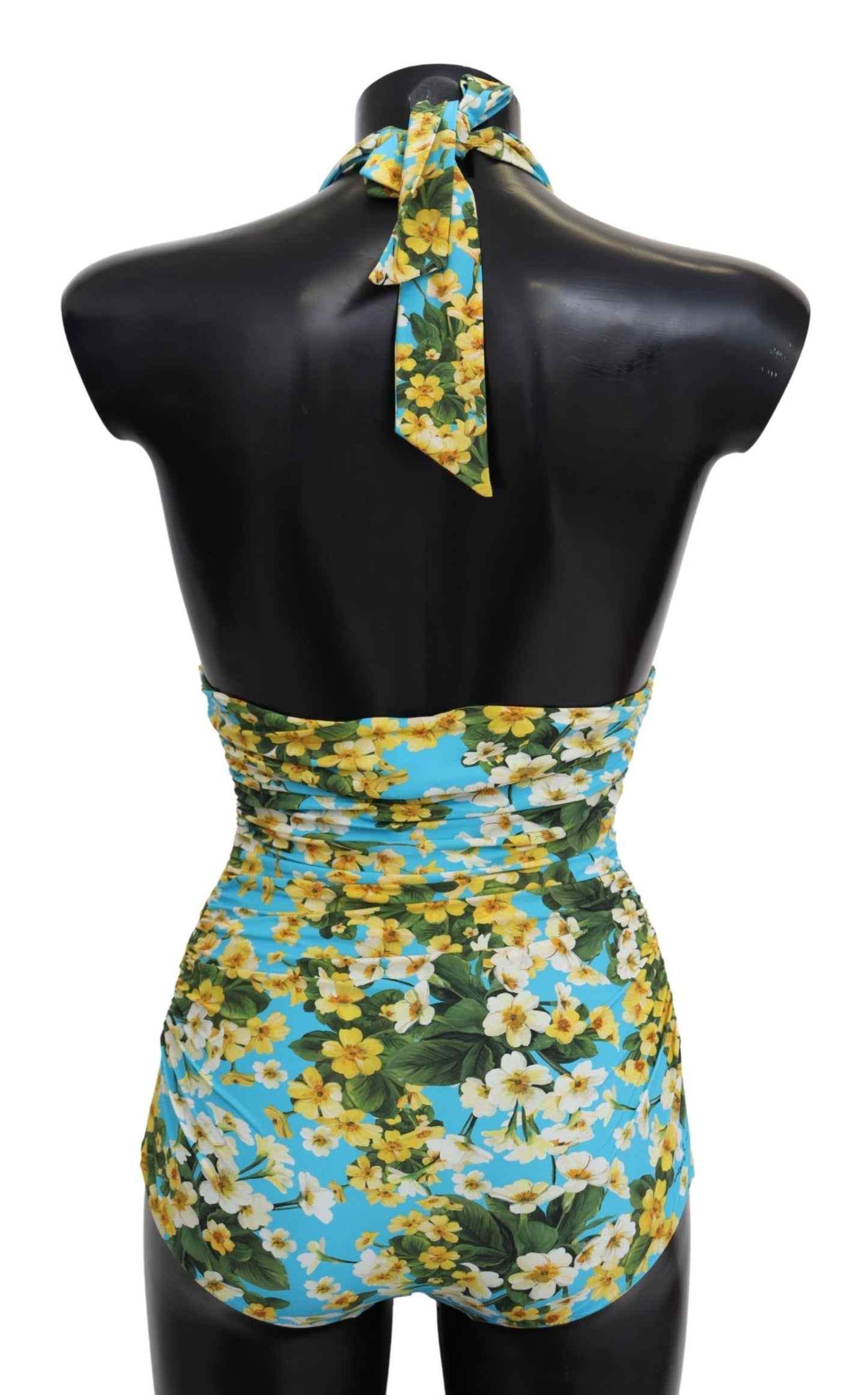 Blauer geblümter Einteiler Badebekleidung Badeanzug Bikini