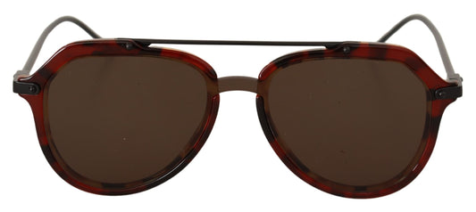 Dunkelrote Havanna Pilot UV-Schutz-Sonnenbrille